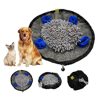 MgcYoHole Snuffle Mat for Dogs,18.8" x 18.8'' Dog Bowl,Sniffing Interactive Feeding Game Puzzle Toys,Encourages Natural Foraging Skills and Slow Eating Stress Relief for S/M/Large Dogs (Magic Grey) 1 - Image 1