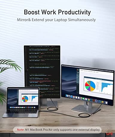 uni USB C to Displayport Cable 4K 60HZ, 6ft - 2 Pack, Sturdy Aluminum USB Type-C to DisplayPort Cable [Thunderbolt 3/4 Compatible] for MacBook Pro/Air, Chromebook - Image 6