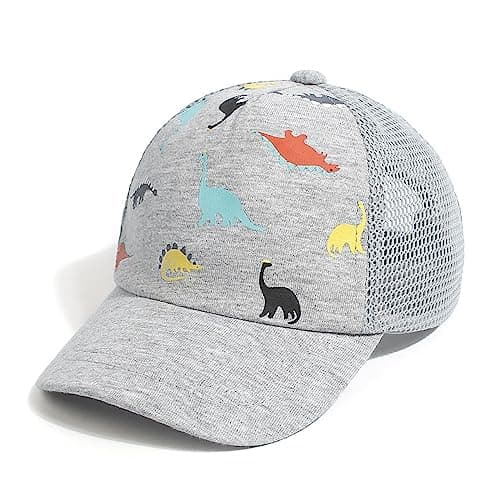 Duoyeree Toddler Baseball Cap Baby Cap Sun hat Print Dinosaur Pattern and Solid Color hat Kids boy Girl Age 0-5t - Image 1