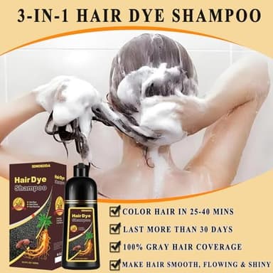 Deep Wine Red Hair Dye Shampoo 3 in 1 for Gray Hair, Instant Hair Dye for Men Women, Long-lasting & Natural Hair Color Shampoo, Effect in Minutes, 16.9 Fl Oz - Image 5
