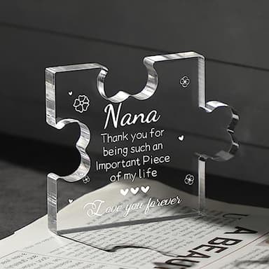 Funnli Nana Gifts Acrylic Puzzle Plaque, Nana Birthday Gifts - Christmas Anniversary Mothers Day Birthday Gifts for Nana Grandma Grammy Grandmother 3.35 x 2.76 Inch Desk Decorations - Image 5