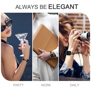 JR.DM Slim Leather Bands Compatible with Apple Watch Band 38mm 40mm 41mm 42mm 44mm 45mm 46mm 49mm, Genuine Leather Band with Charms, Feminine Design for Iwatch Ultra SE Series 11 10 9 8 7 6 5 4 3 2 1 - Image 7