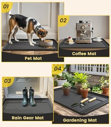 Under Sink Mats for Kitchen Waterproof, 34" X 22" Or Smaller Cut to Fit Under Sink Drip Tray for Kitchen Bathroom Cabinets, Silicone Liner Hold Up to 3.3 Gallons Liquid - Grey - Image 6