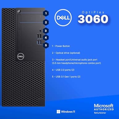 Dell OptiPlex 3060 Tower PC | Intel Core i5-8500 | 32GB RAM | 250GB NVME M.2 + 1TB SSD | Nvidia RX 550 4GB | Windows 11 Pro | AX200 WiFi 6 + Bluetooth | Dual New 24” HD Monitors (Renewed) - Image 7