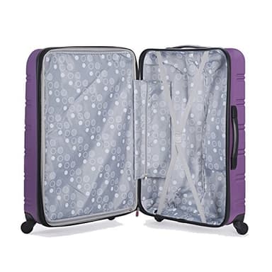 Rockland Melbourne Hardside Expandable Spinner Wheel Luggage, Purple, Checked-Medium 24-Inch - Image 7