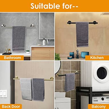 TocTen Bath Towel Bar - Thicken SUS304 Stainless Steel Bathroom Towel Holder, Towel Rod for Bathroom Heavy Duty Wall Mounted Towel Rack Hanger (16IN, Brushed Nickel) - Image 6