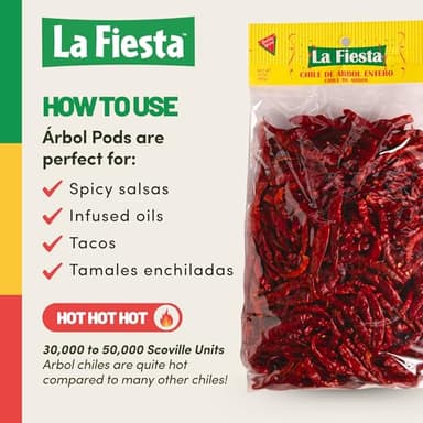 La Fiesta Arbol Dried Whole Chile Pods, 12 oz Bag – Spicy Heat for Salsas, Marinades, and Stews – Authentic Flavor – Trusted Since 1954 - Image 6