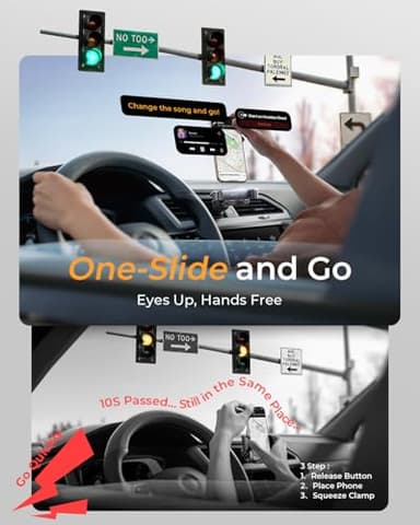 AINOPE for iPhone 17 Pro Max Car Mount Phone Holders for Your Car [Slide Design] Air Vent Phone Mount [Top Clamp] Cell Phone Holder Car Interior Accessories for iPhone Air 17 Pro Max 16 Samsung S25 - Image 3