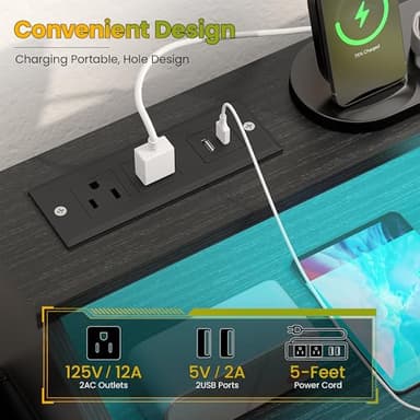 Black TV Stand Dresser for Bedroom 9 Drawers - Fabric Dresser Chest of Drawers for Living Room Hallway Closet (Black PU) - Image 4