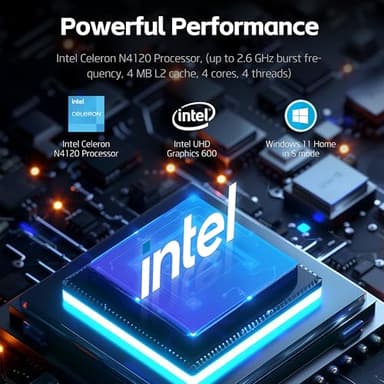 HP 17 Laptop, Intel Celeron N4120 Processor, 17.3’’ HD+ Touchscreen Display, 32GB RAM,1TB SSD, Intel UHD Graphics, Backlit Keyboard, Windows 11 Home, Fatcayes Accessory, Aquamarine Sky (Renewed) - Image 2