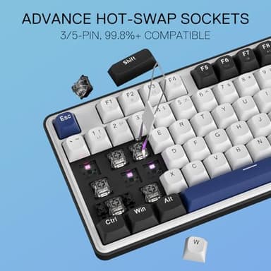 Redragon K689 Wired Gasket RGB Gaming Keyboard, 108 Keys Mechanical Keyboard w/Extra 4 Hotkeys, Upgraded Hot-swappable Socket, 3-Layer Noise Dampening, Mixed Color Keycaps, Custom Linear Switch - Image 4