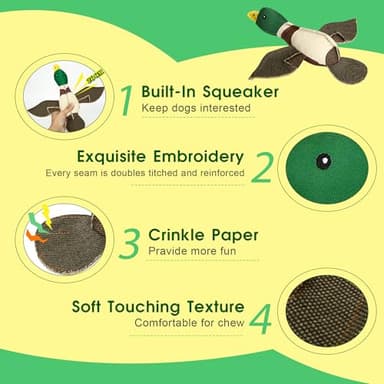 Pubialo Dog Toys for Large Dogs Interactive Squeaky Plush Toy to Keep Them Busy Stuffed Rope Chew Toy for Large Medium Small Breed Sizes - Image 2