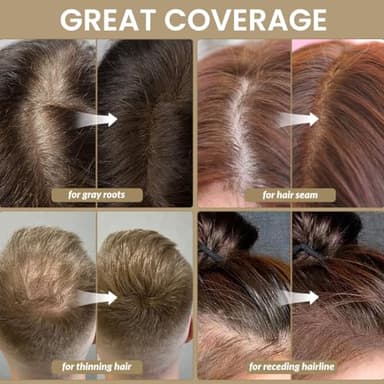 VOLLUCK Root Touch up Powder, Instant Hairline Powder for Thinning Areas and Gray Hair Coverage, Natural and Non-greasy Root Cover up for Women and Men (Red, 0.14 Ounce) - Image 4