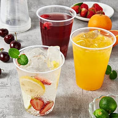 Turbo Bee 420 Pack 16oz Clear Disposable Plastic Cups,Cold/Hot Drinking Cups,Transparent Plastic Party Container for Water, Iced Cold Coffee, Juice, Soda - Image 3