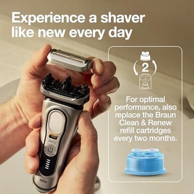 Braun Electric Shaver Head Replacement Part 94M, Compatible with Series 9 Pro and Series 9 Electric Razors for Men, Silver - Image 6