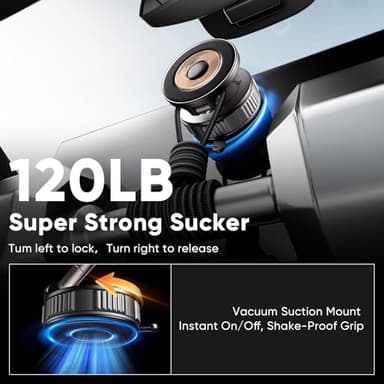 Magnetic Phone Holder for Car [120+ LB Strongest Suction & 2800gf Strongest Magnetic] 360° Adjustable Car Phone Holder for Magsafe Phone Holders for Your Car for iPhone 17 Pro Max 16 15 14 13 12 Plus - Image 3