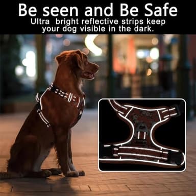 Timos Dog Harness for Large Dogs, No Pull Service Vest with Reflective Strips and Control Handle,No Choke Dog Harness with 2 Metal Rings for Easy Walking,Outdoor Training,Flower Orange, L - Image 5