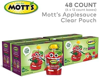 Mott's No Sugar Added Mixed Berry Applesauce, 3.2 Oz Clear Pouches, 48 Count (4 Packs Of 12), Good Source Of Vitamin C, No Artificial Flavors - Image 5