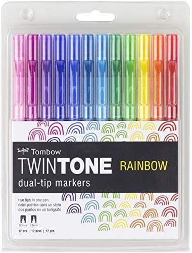 Tombow 61526 TwinTone Marker Set, Rainbow, 12-Pack. Double-Sided Markers Perfect for Planners, Journals, Doodling, and More! - Image 4
