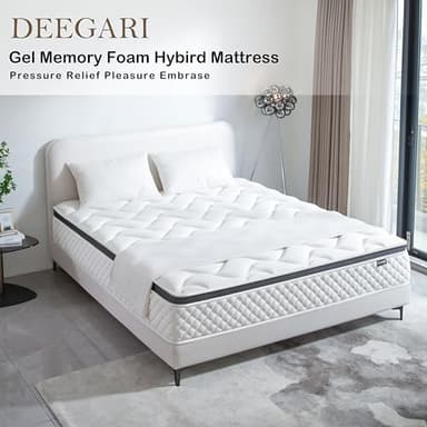 Deegari Queen Mattress,12 Inch Queen Size Mattresses in a Box,Gel Memory Foam and Innerspring Hybrid Mattress with Individual Pocket Spring for Motion Isolation,Medium Firm Feel - Image 6