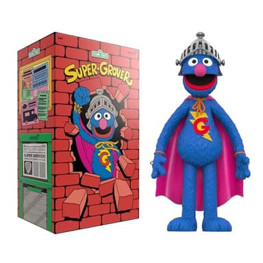 Super7 Supersize Sesame Street Super Grover - 17" Sesame Street Action Figure with Fabric Clothing Classic TV Show Collectibles and Retro Toys - Image 3