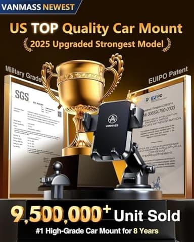 [True Anti-Vibration] Car Phone Holder VANMASS【2025 Ultimate Military-Grade Upgraded】Suction Cell Mount Truck Stand Cradle for Dashboard Windshield Vent for iPhone 16 Pro Max 15 14 13 Samsung Android - Image 7