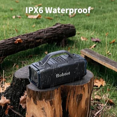 Bobtot Portable Bluetooth Speaker, 60W Peak IPX6 Waterproof, Outdoor Speaker with Handle Stereo Loud Sound, Deep Bass, 8800mAh Battery, TWS/TF/AUX/EQ Outdoor for Party Beach Camping - Image 6