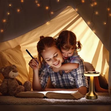 O’Bright Portable LED Table Lamp with Touch Sensor, 3-Levels Brightness, Rechargeable Battery Up to 48 Hours Usage, Night Light for Kids Nursery, Nightstand Lamp, Bedside Lamp (Gold) - Image 7