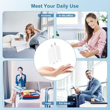 USB C Fast Charger Block,USB C Charging Block 2-Pack Type C 2in1 Dual Ports Plug Wall Charger, Fast Type C Charger for iPhone 17 Pro Max/17 Pro/17 Air/16 Pro Max/15/14/13/12/11/Xs Max/XR/X,iPad - Image 5