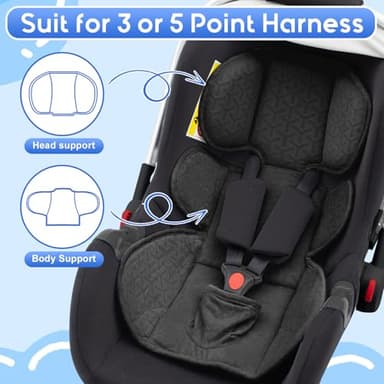 Infant Insert for Doona, Thickened Baby Car Seat Head & Body Support, Universal Carseat Head Support for Infant, Baby Car Seat Cushion with Filled Sponge, Breathable Newborn Car Seat Insert - Image 6