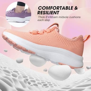 ZOVE Wide Toe Box Shoes Women Extra Wide Width Sneakers Ultra Light Road Running Shoes Non-Slip Tennis Sneakers Breathable Walking Athletic 8803 Orange Pink 39 - Image 3