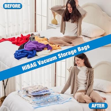 HIBAG Vacuum Storage Seal Bags, 10 Jumbo Space Saver Vacuum Sealer Bags for Clothes, Comforters, Blankets, Bedding (10J) - Image 4