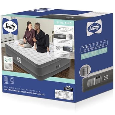 Sealy Tritech Air Mattress King Built-in AC Pump 80" x 76" x 22" - Image 3