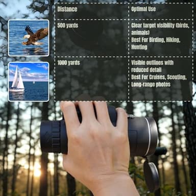 Monoculars for Adults High Powered 10x42 – Compact Waterproof Monocular Telescope with Tripod & Smartphone Adapter – Handheld Mini Pocket Telescope for Bird Watching, Hunting, Hiking, Travel & Gifts - Image 5