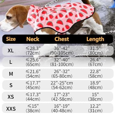 Mile High Life Dog Raincoat, Adjustable Waterproof Reflective Rain Jacket for Small Medium Large Dogs, Lightweight Breathable Pet Rain Coat with Leash Hole(Pink Watermelon,XS Chest 17-23") - Image 2