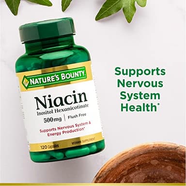 Nature's Bounty Niacin 500mg Flush Free, Cellular Energy Support, Supports Nervous System Health, 120 Capsules - Image 5