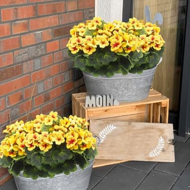 FAICOIA 2 Pcs Artificial Geraniums for Outdoor Silk Geranium Flowers Yellow Artificial Geranium Bush Faux Flowers Geraniums Branch for Garden Patio Grave Cemetary Vase Table Centerpiece Indoor Decor - Image 3