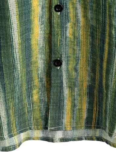 VATPAVE Mens Casual Short Sleeve Button Down Shirts Regular Fit Hawaiian Summer Shirt Medium Green Yellow - Image 5