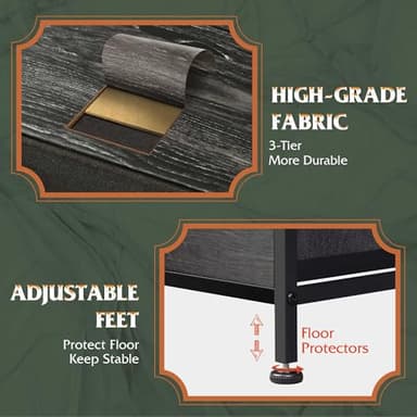 WLIVE Dresser for Bedroom with 5 Drawers, Wide Chest of Drawers, Fabric Dresser, Storage Organizer Unit with Fabric Bins for Closet, Living Room, Hallway, Charcoal Black Wood Grain Print - Image 5