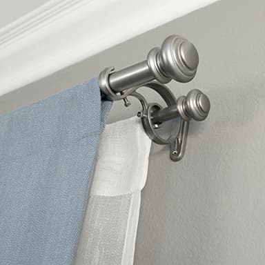 Decopolitan Urn Telescoping Double Drapery Rod Set, 36-72", Antique Silver - Image 8