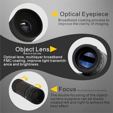 8x18 Mini Monocular Telescope Monoculars for Adults High Powered HD Portable Monocular Shimmering Night Vision Lightweight Pocket Monoscope for Kids - Image 6