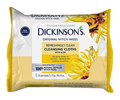Dickinson's Original Witch Hazel Refreshingly Clean Cleansing Cloths with Aloe, 4 Pack, 25 Cloths per Pack - Image 9