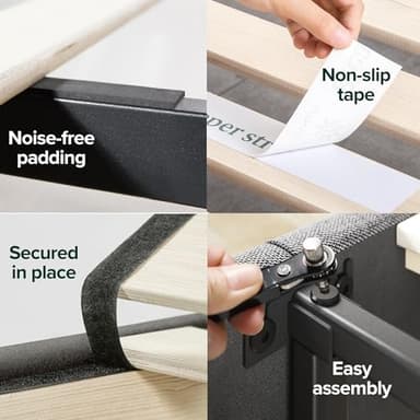 ZINUS King Shalini Upholstered Platform Bed Frame with Headboard [New WonderBox(TM) Version], Wooden Slat Support, No Box Spring Needed, Easy Assembly, Eco Friendly Packaging, Dark Grey - Image 7