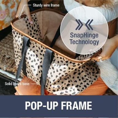 CleverMade Collapsible LUXE Tote - Gray Black 1 Pack 30L / 8Gal - Reusable Utility Grocery Shopping Storage Bag Organizer w/ Handles Reinforced Bottom - Image 6