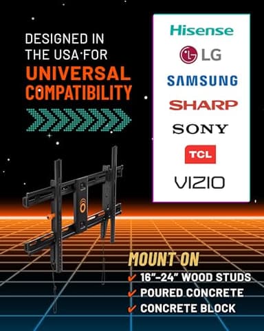 ECHOGEAR Wall Mount TV Bracket for TVs Up to 90" - Low Profile Design Tilts to Eliminate Glare - Includes Drilling Template & Can Be Leveled After Install - UL Listed for Safety - Image 9