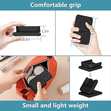 DDUAN Foldable Wireless Charging Station: 3-in-1 Charger Stand with 5000mAh Portable Power Bank for iPhone 16/15/14/13/12 - Removable Battery Pack for Apple Watch (Black) - Image 7