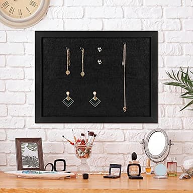 TORASO Cork Board Bulletin Board with Felt,Wood Framed Display Bulletin Board for Walls with Pins, Eye Bolts, gaskets, Screws, Pin Board for Office, School and Home(Black,1pc) - Image 3