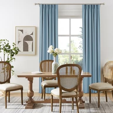 DUALIFE Blue Pinch Pleated Blackout Curtains 108 Inch Long 2 Panels Set Pinch Pleat Drapes for Living Room Bedroom Thermal Insulated Full Blackout Draperies with Hooks 40" Wx108 L - Image 7
