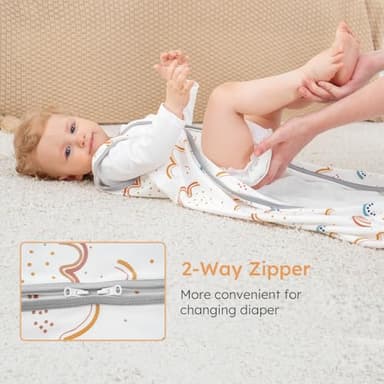 Yoofoss Baby Sleep Sack 6-12 Months Wearable Blanket for Babies 100% Organic Cotton 2-Way Zipper TOG 0.5 Toddler Sleeping Sack 3 Pack, Comfy Lightweight Sleep Sacks - Image 4