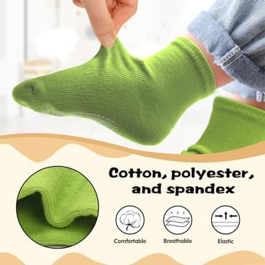 HYCLES Non-Slip Toddler Socks, Girl Grip Socks for 7-10 Years Kids Girls Boys Toddler Sock with Grippers - Image 4